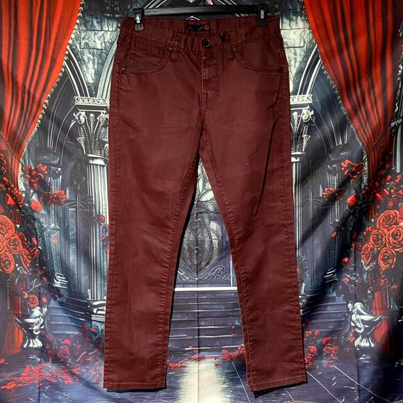 G By Guess Calan Jeans Men's 32x32 Red Denim Tapered Leg Streetwear Outdoor - Picture 1 of 7